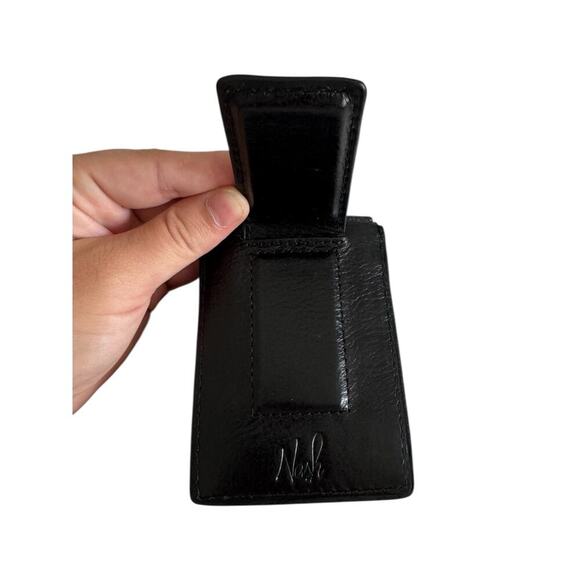 Patricia Nash Heritage Collection Men’s Black Leather Magnetic Money Clip Wallet - Picture 4 of 5